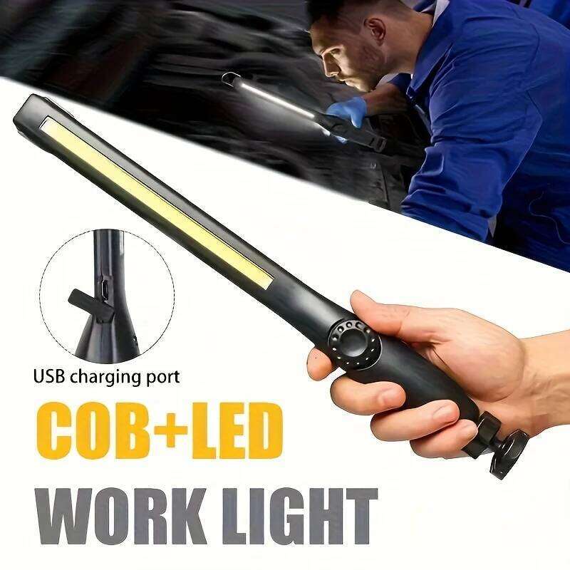 COB Work Lights With Magnetic Rechargeable LED Flashlight Portable Stepless Dimming Emergency Car Repair Lamps S260302