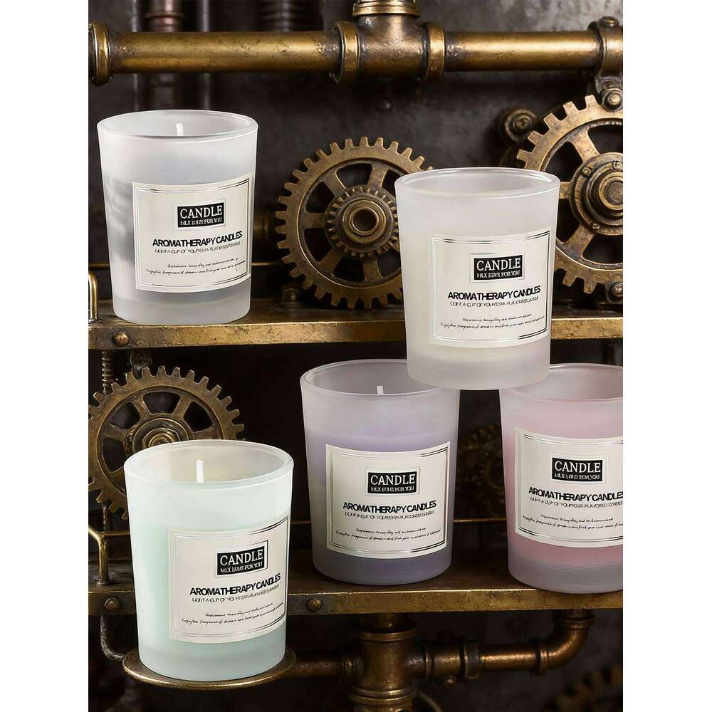 Frosted glass scented candle smokeless soy wax indoor fragrance companion gift for bedroom W260303