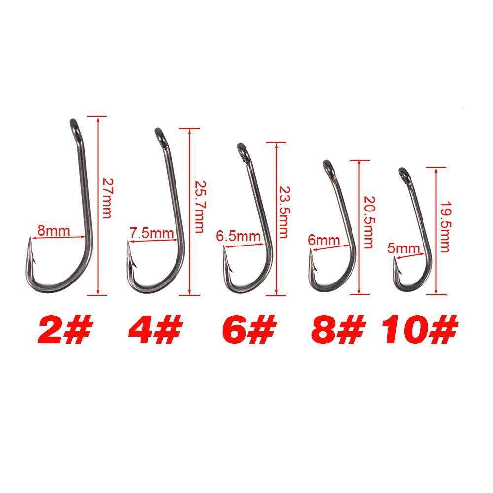 Hirisi 15pcs PTFE Coated High Carbon Steel Fish Hook Micro Barbed With Eye Long Shank X913 Carp Fishing Accessories Z260228