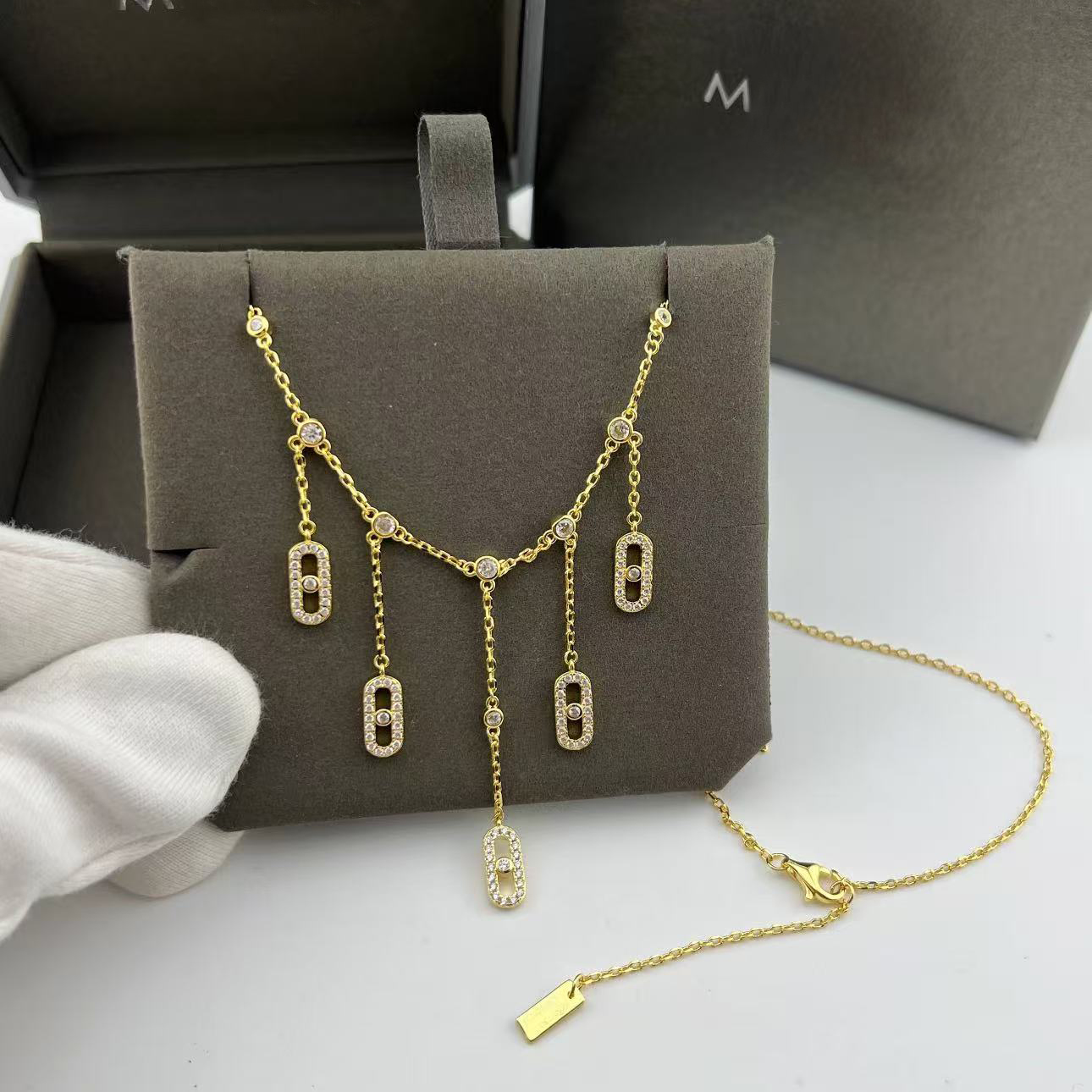 Necklace womens necklace designer jeweler chains pendant titanium steel charm anniversary gift for women gold plated holiday gifts multiple pendant necklaces 21