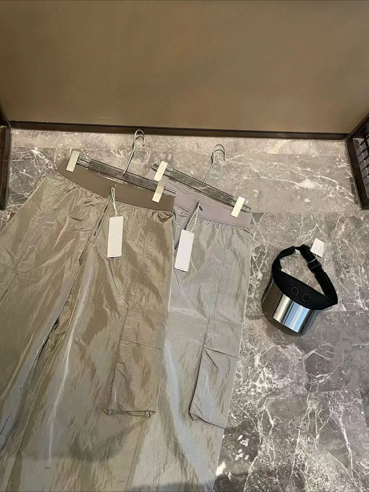 US stock Designer Pants Womens High-Waist Full-length Luxury casual loose cargo pants Straight-Leg Suit Up Trousers City Jogger quickly dry Sweatpants