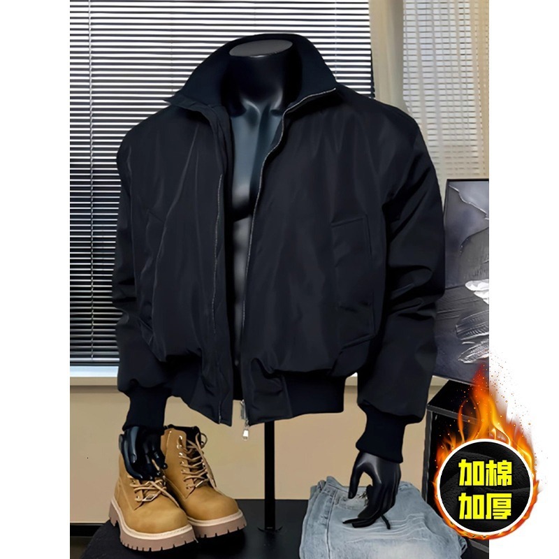 Winter Millrd Stnd Collr Flight Jcket High Designer Jacket Street Style Bsebll Jcket Pdded Nd Thickened Cot