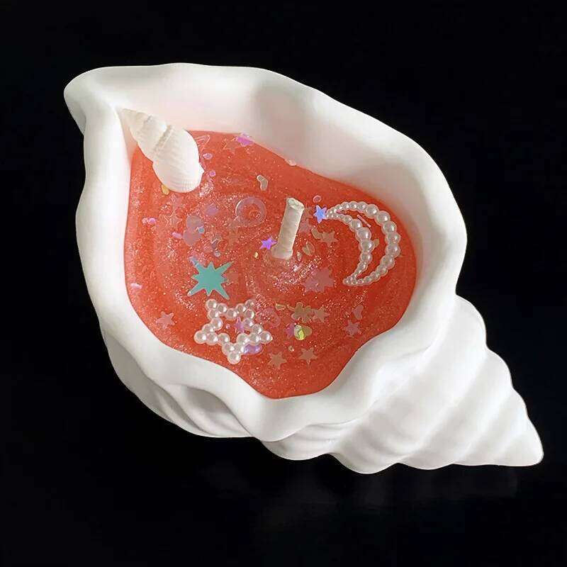 1PCS Ocean Wind Conch Aromatherapy Atmosphere Creative Fragrance Gift Box Jelly Wax Shell Starfish Handmade Candle W260303