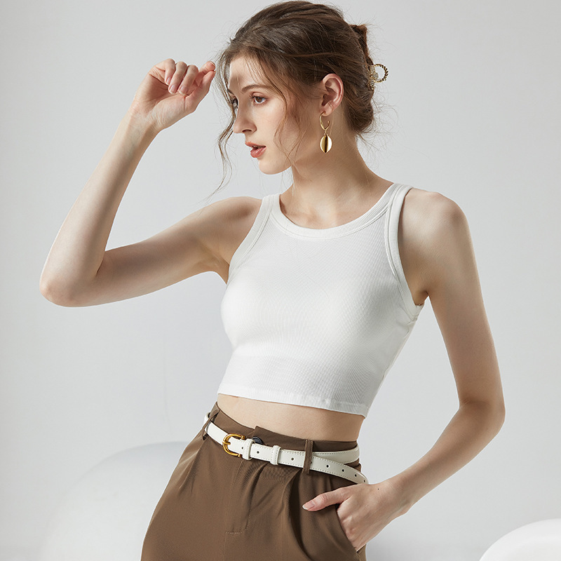 Padded Designer Hoodie Crop Tank Top Sun Protection Inner Wear Base Layer Designer Shirt Polo Shirt Yoga Bra Integrated Sleeveless Top For Women Summer