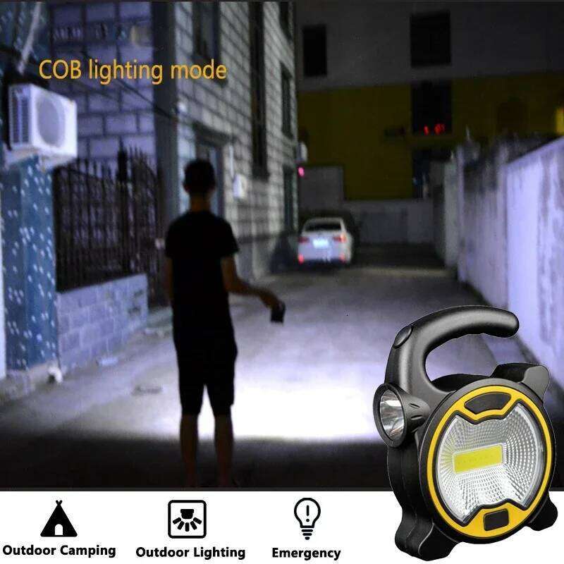 Powered Portable COB LED Work Light Handheld Lantern Flashlight Outdoor Tent Camping Lights with Handle -Without Battery S260302