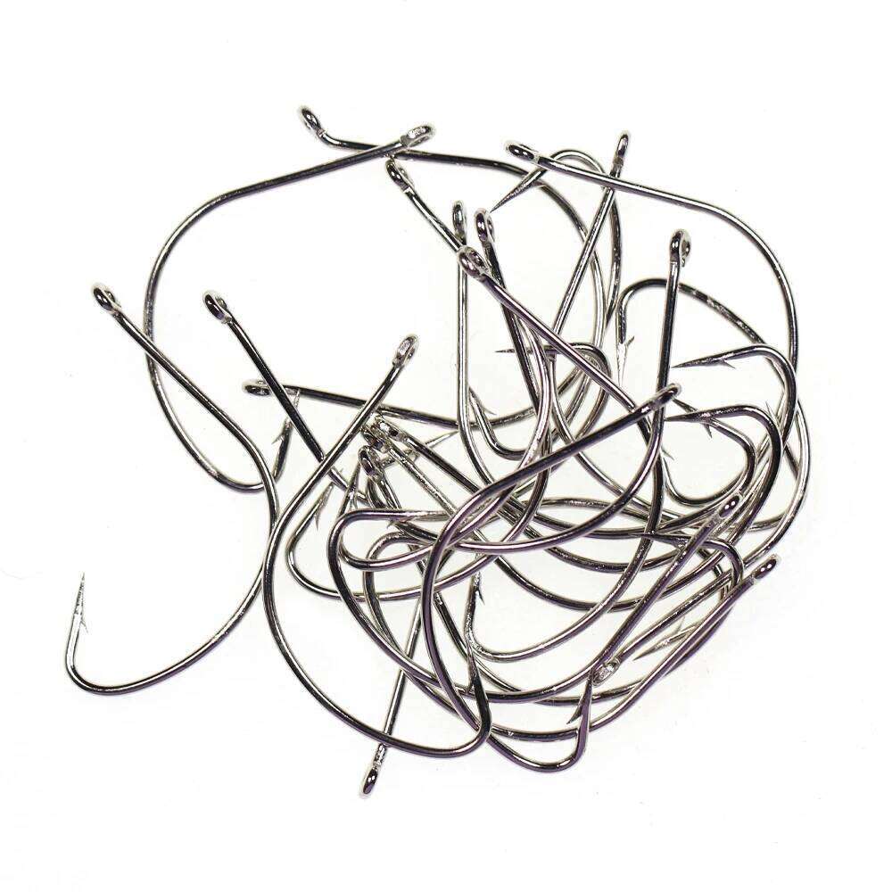 Bimoo 50PCS High-carbon Steel Live Lure Shiner Fishing Hook Straight Eye Saltwater Freshwater Bass Hooks #6 - #5/0 Z260228