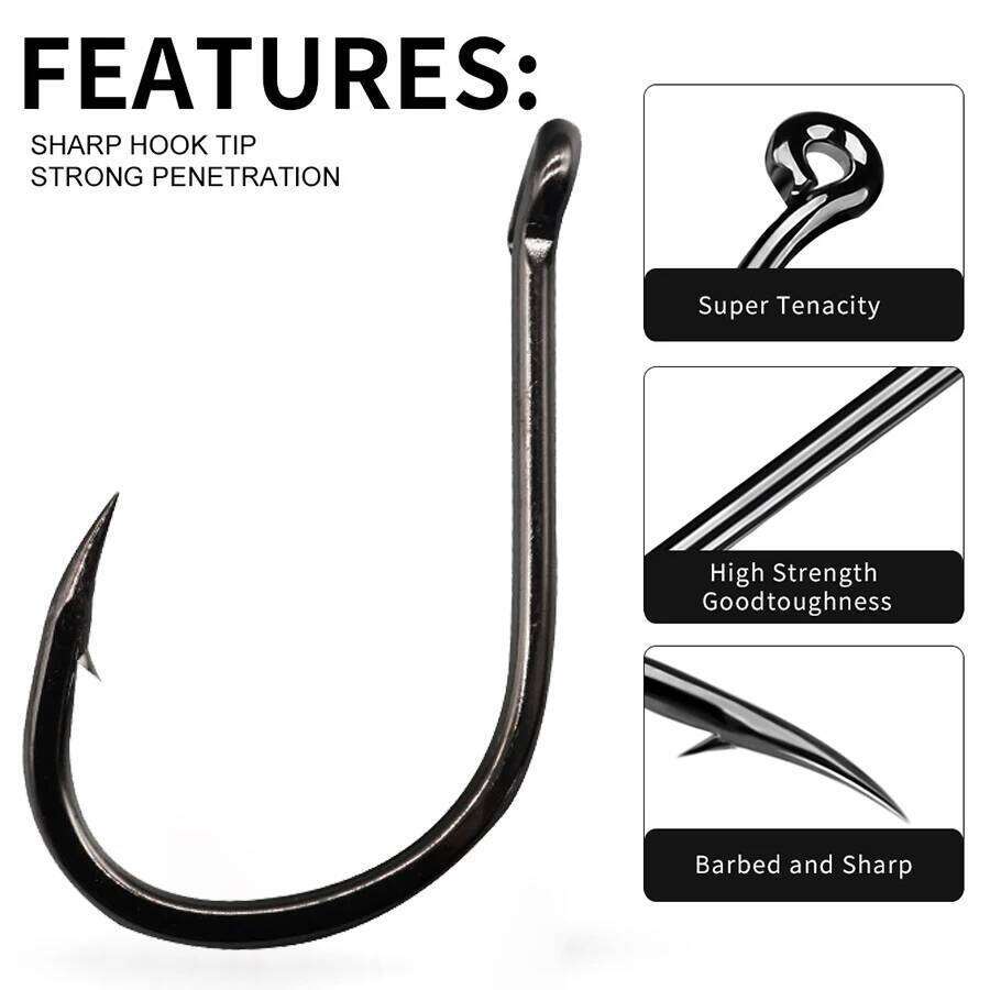 Offset Circle High Carbon Steel Octopus Black Catfish Fishing Freshwater Fish Hooks 19 Sizes 19-22# Z260228