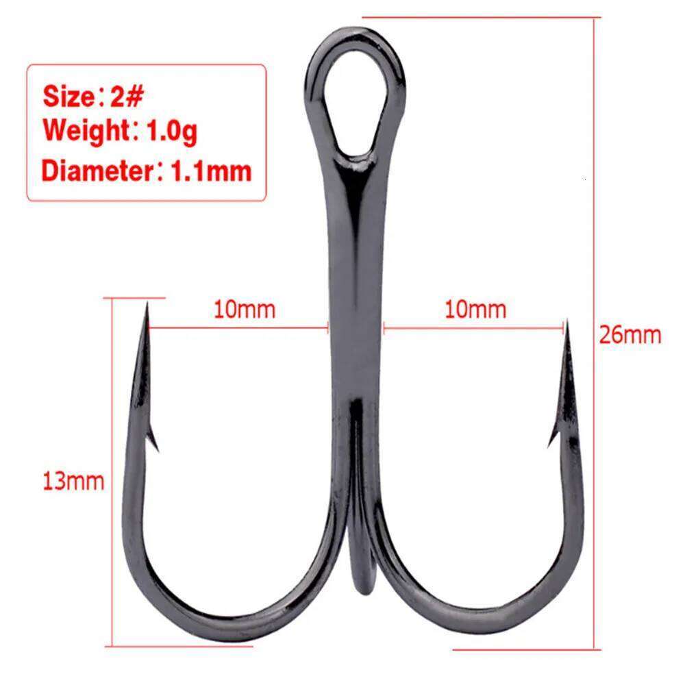 FISHINAPOT 10pcs/Set Super Sharp Treble hooks 2#/4#/ 6#/8# /10# High Carbon Steel Overturned Hooks Fishing Tackle Z260228