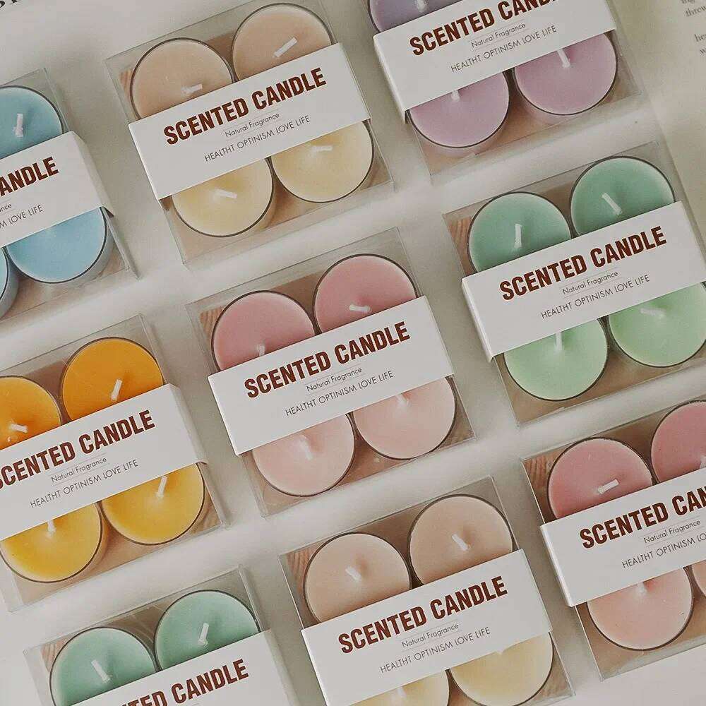 4 Pieces Handmade Scented Aromatherapy Soy Wax Candle for Home Decoration Birthday Party Wedding Photo Props W260303