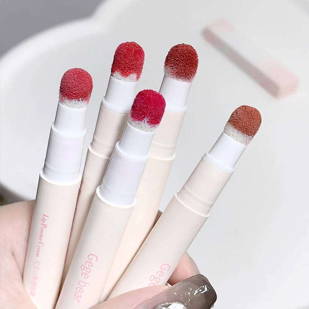 Hot Sales Gege Bear Makeup Sponge Tip Lippie Birthday Gift Matte Non-Stick Cup Cute Powder Cream Lip Mud H260302