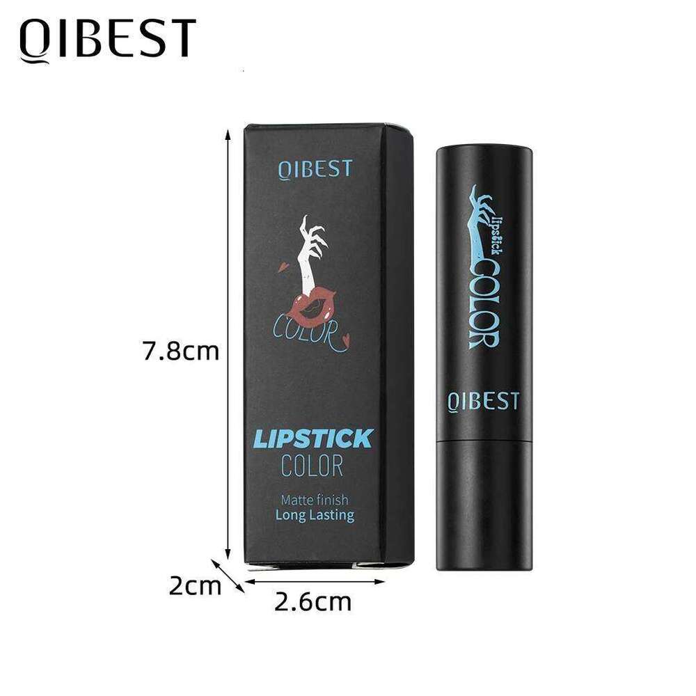 QIBEST Nude Velvet Matte Lipstick Long-lasting Highly Pigmented Tint Not Stick Cups Red Green Orange Black White Lip Stain H260302