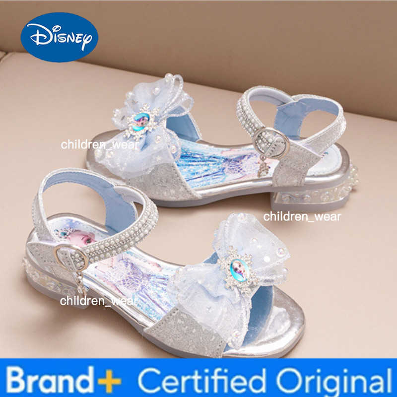Disney KidsCasual Shoes Sandals Pearl Beach shoes Elsa EVA Summer Shoes For Girls Velcro Anti-slip Blue Pink Shoes Size 26-36 H260303