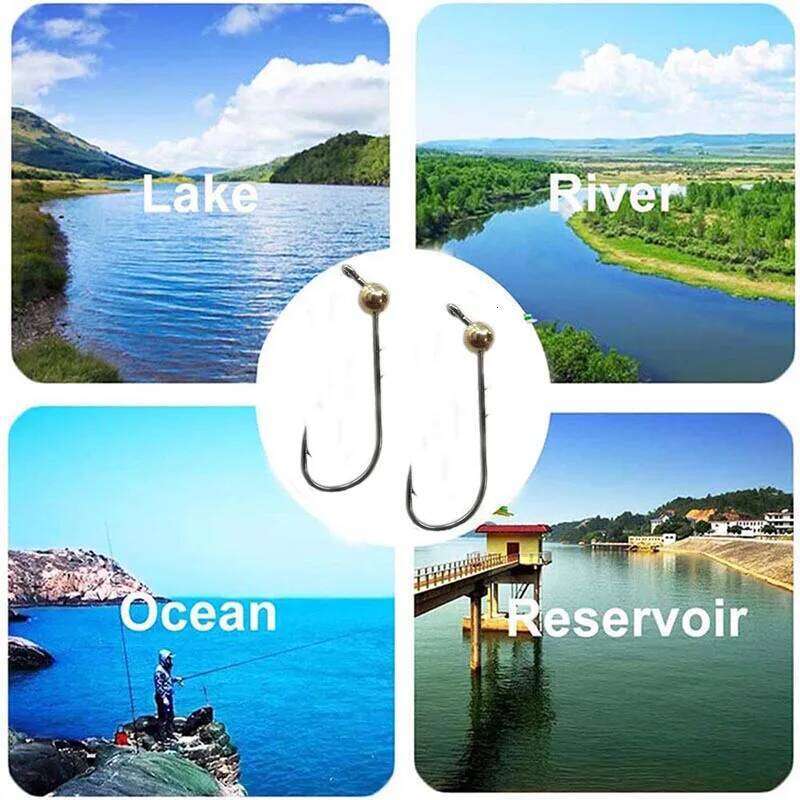 5pcs Mini Copper Head Barbed Fishhook Trout Soft Worm Lure Jig Hook Fishing Tackle Z260228