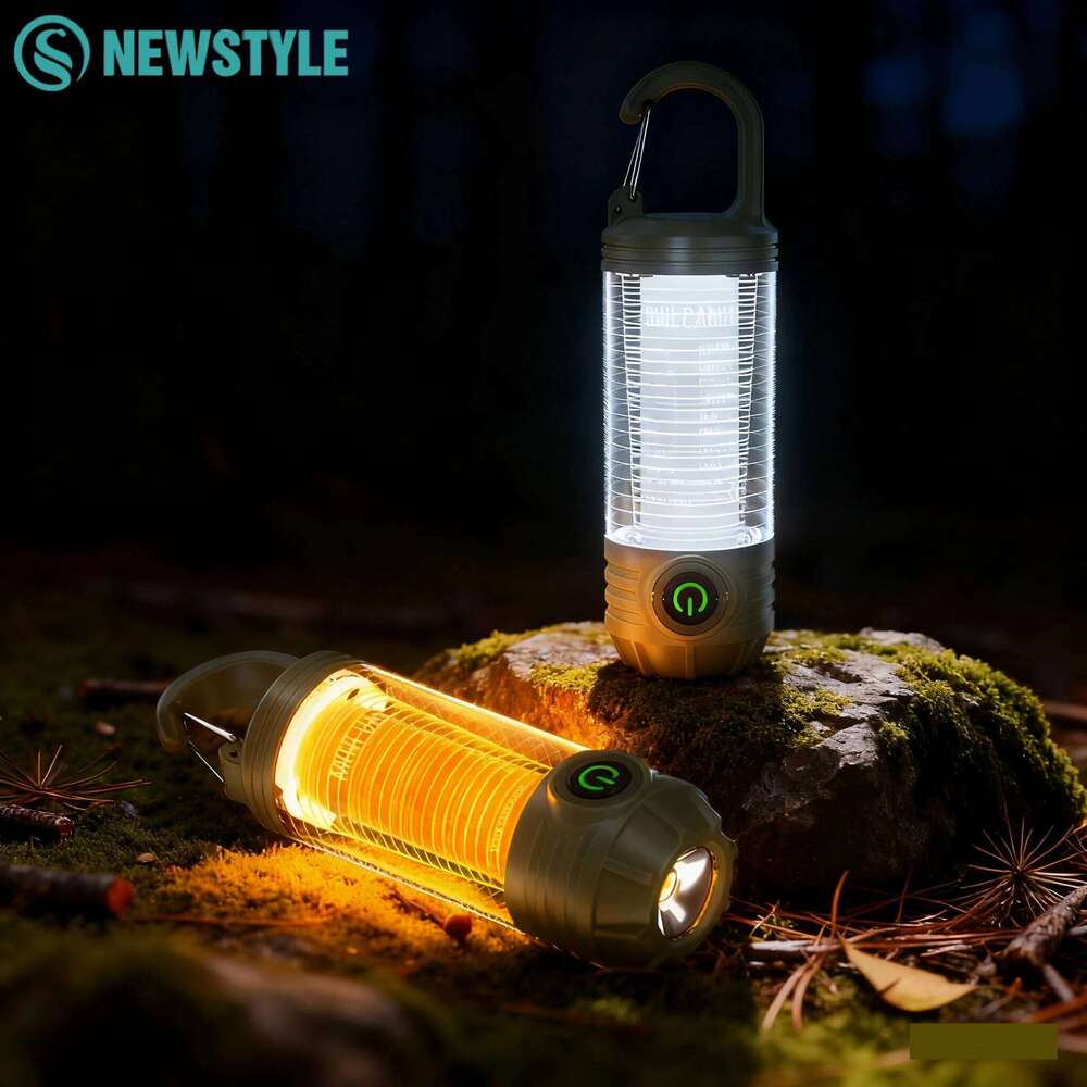 Rechargeable LED Camping Lantern Flashlight USB Charging Waterproof Light Outdoor Hiking Night Hanging Lamp Travel S260302