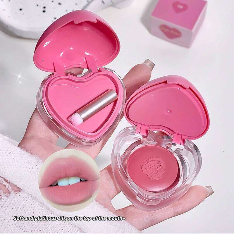 Gegebear Heart-Shaped Lip and Cheek Balm Fine-Milled, Soft Matte Finish with Delicate Pink Tones for a Blushing Look H260302