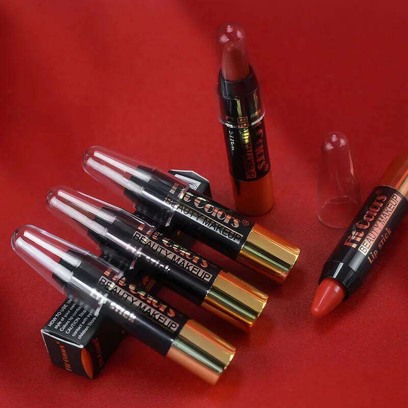Fit Colors 6-Color Nourishing Lip Crayons - Velvet Finish, Hydrating, Non-Transfer, and Waterproof Lipsticks H260302