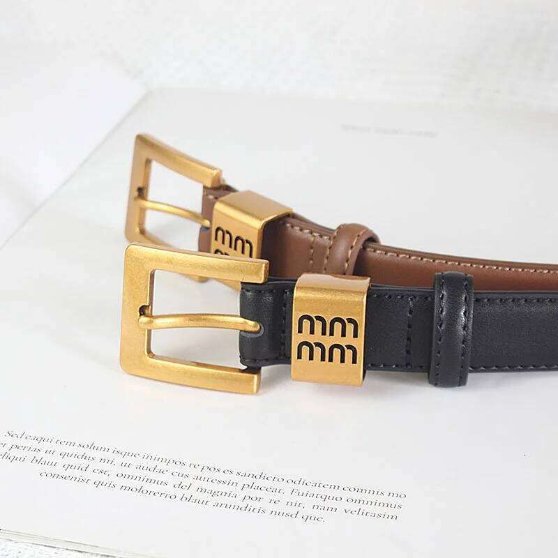 2025 Luxury Genuine Leather Belt Women Cowhide Suede Belts with Trendy Square Alloy Buckle Ideal for Dresses and Jeans 110cm S260228