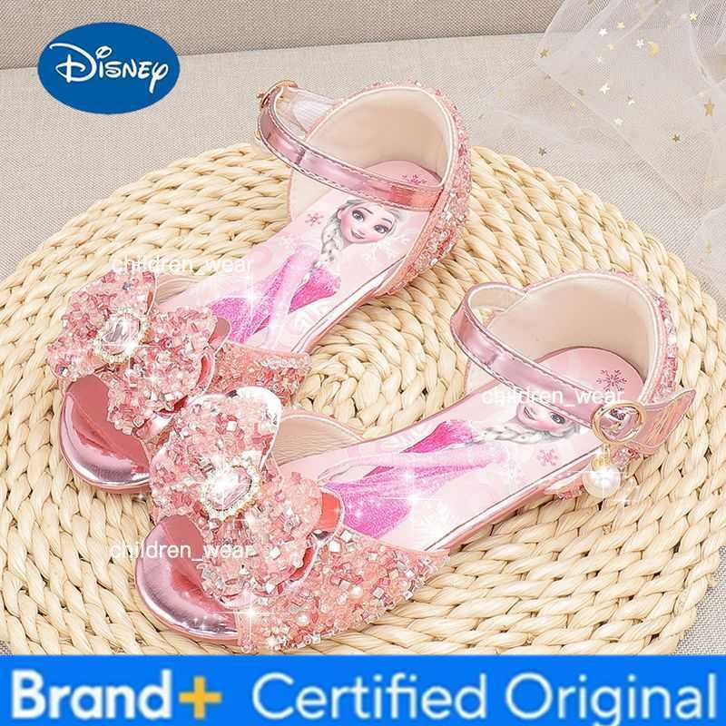 Disney Fairy Girl Butterfly Cinderella Princess Sandals Fashion Children Masquerade Role Play Elegant Party Crystal Shoes H260303