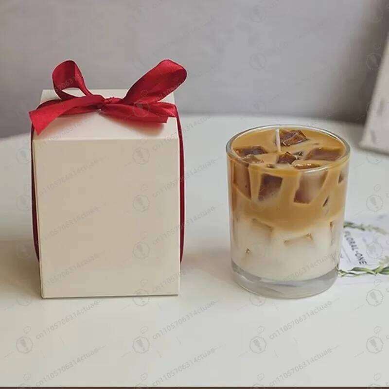Original Iced Latte Scented - Smoke-Free Soy Wax Creative Aromatherapy Candle for Home Relaxation W260303
