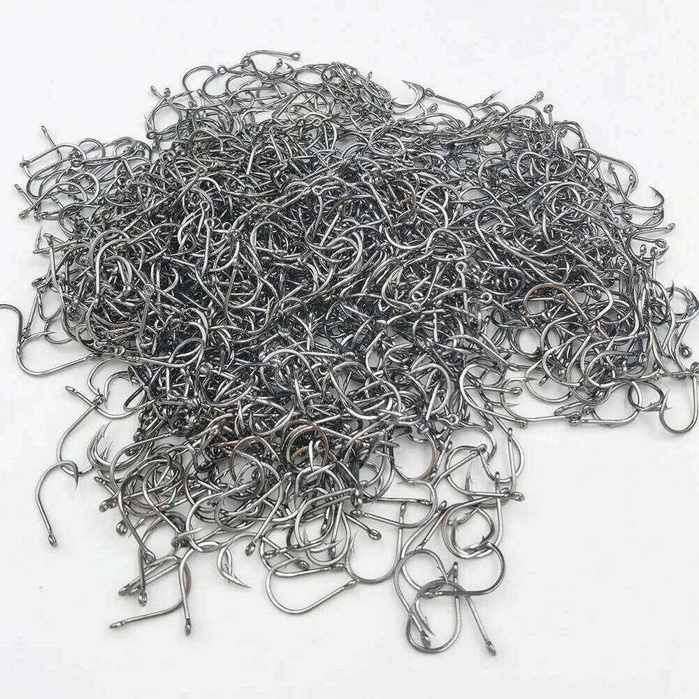 50pcs Eyed Fish Hook Barbed High Carbon Steel Barb Hooks Accessories Sea Feeder for Fishing Equipment Carp Tackle Goods Z260228