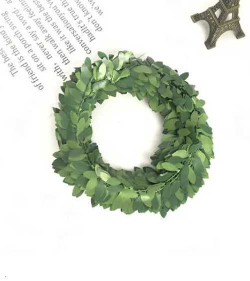 Simulated PVC Leaf Wire Vine Handmade Wreath Green Leaf Accessories 7.5m Christmas Cake Decoration Material C251126