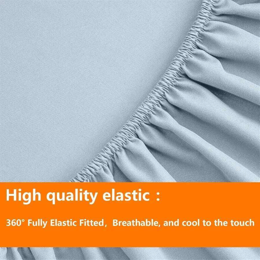 Light Blue Full Size Comforter Set - 7 Pieces Bed in a Bag Bedding with All Season Soft Quilted Warm Fluffy Reversible Comforte W260302