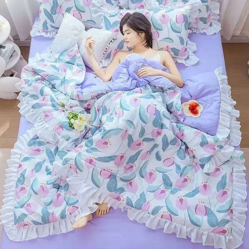Bedding Summer Quilted Blanket Thin Comforter Bedspread Double Air Condition Quilt for Student Car Kids Adult Bed Cover W260302 W260302