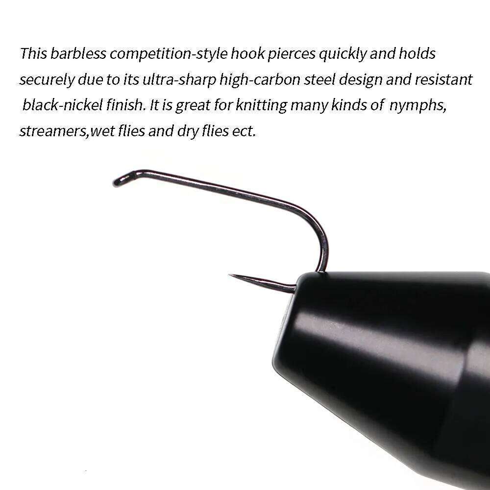 ICERIO 100PCS 200PCS Barbless Hook For Knitting Nymph Dry Wet Fly Tying Fishing Hook#14 #16 #18 Z260228