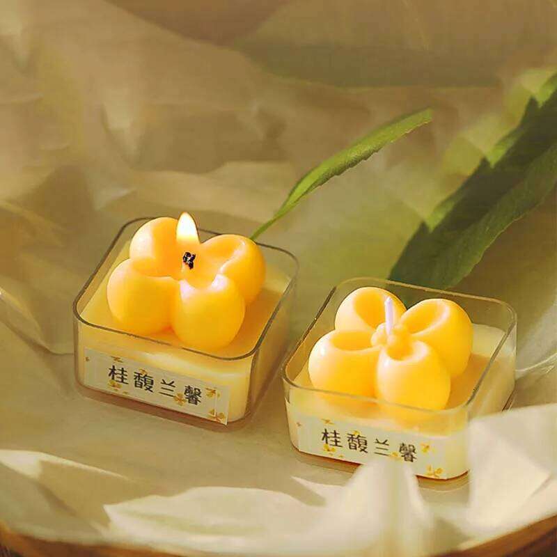 2pcs Small Scented Candles for Wedding Decoration Heart Pink Flower Baby Christening Tealight Candle Mini Aromatherapy Souvenir W260303