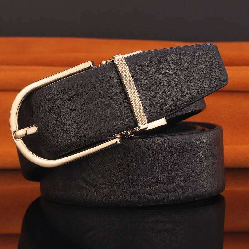Classic Fashion Pin Buckle 3.3cm Belts Genuine Leather High Quality Waistband For Male Casual Young Men Cowhide Waist Strap S260228