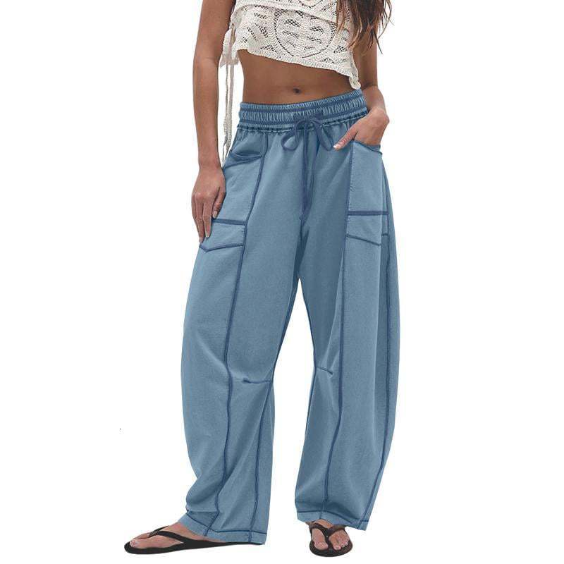 Hot-selling Trendy Brnd Csul Designer Pnts Verstile Women's Loose Wide-leg Pnts Fshionble Summer Drwstring Csul Pnts