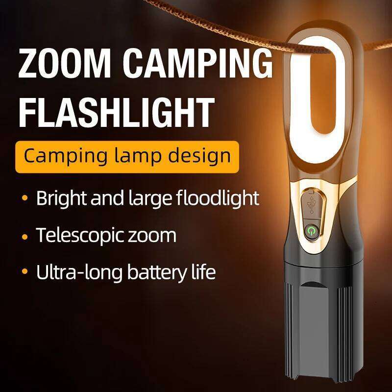 Dual-light LED can switch camping lights flashlight modes at will, and support TYPE-C charging. S260302