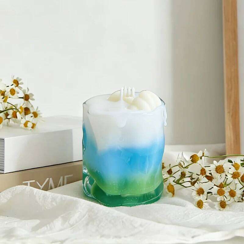 Handmade soy summer drink scented candles gift ornaments jelly wax twist cups W260303