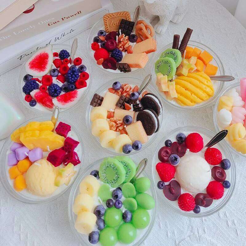 Handmade Scented Candle, Grape and Kiwi Fruit Cup, Soy Wax, Fragrance Ornament, Birthday Gift, Dessert Cup W260303