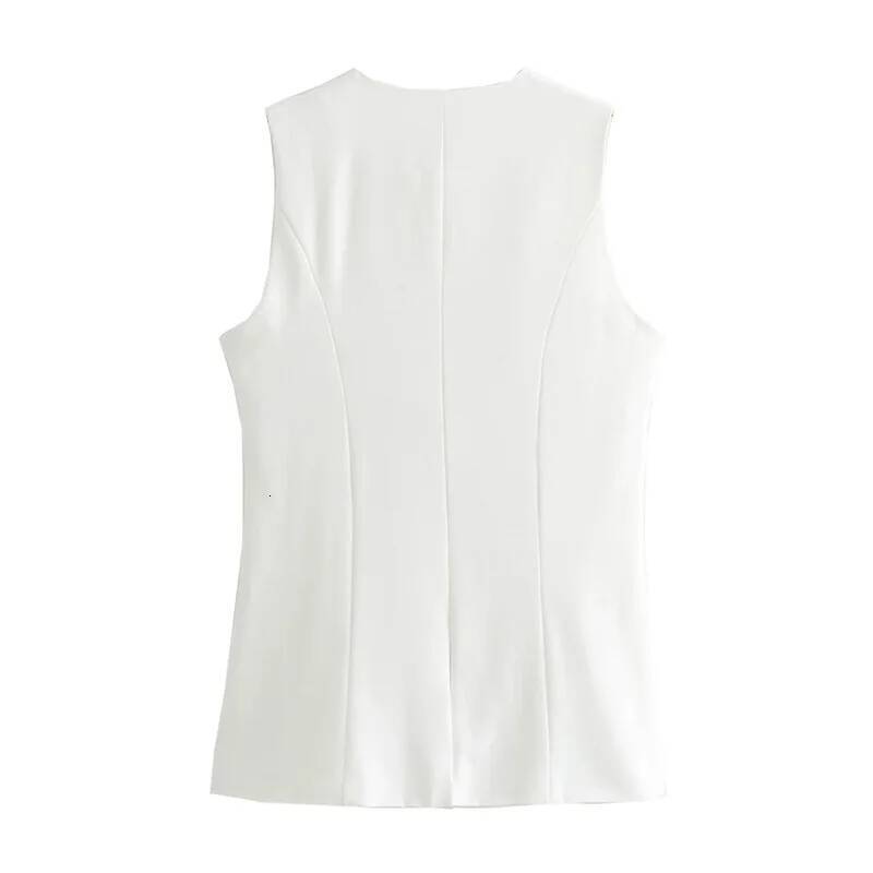 2025 White Sleeveless Button Summer Vests for Jacket Pink Top Women Streetwear Women's Tailored Vest dongdumaoyi