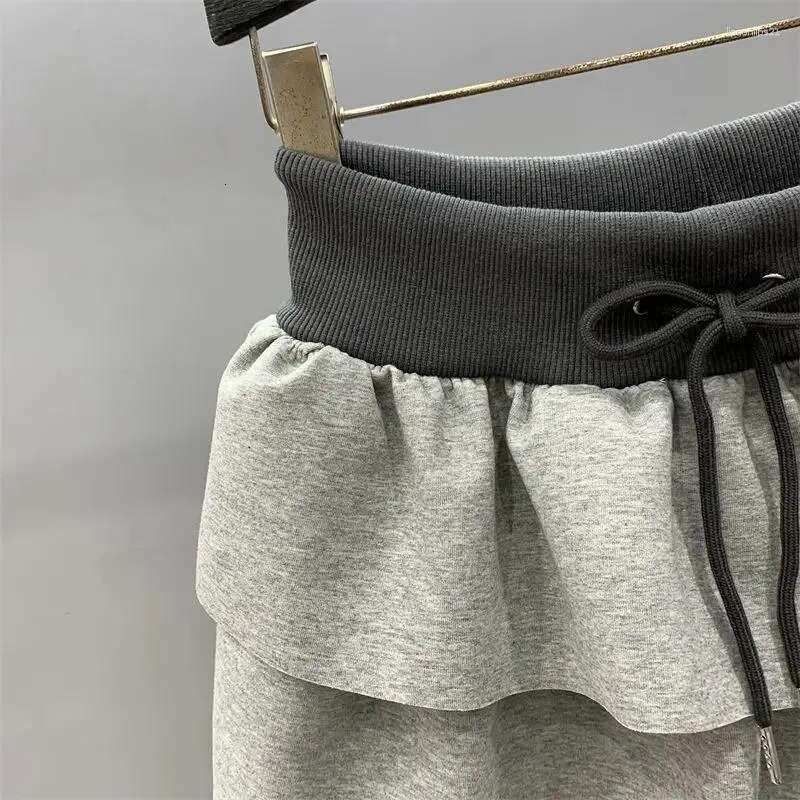 skirt Designer Womens Skirts Spring/Summer Drawstring Elastic Waist Casual Black For Women Sweet High Slim A-line Puff Cake Short Y2k mius Skirt