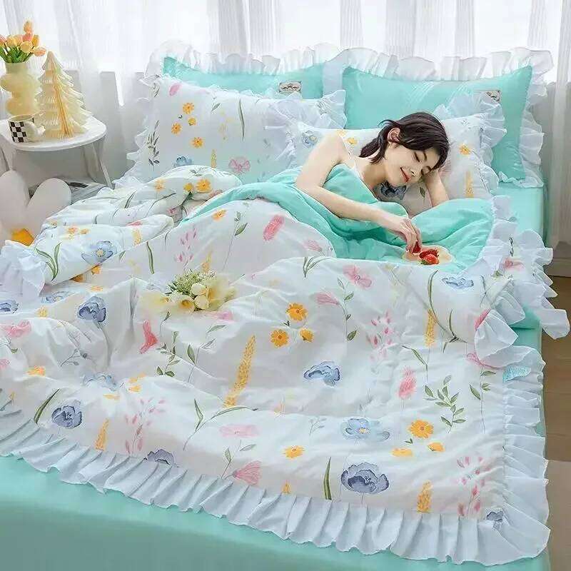 Bedding Summer Quilted Blanket Thin Comforter Bedspread Double Air Condition Quilt for Student Car Kids Adult Bed Cover W260302