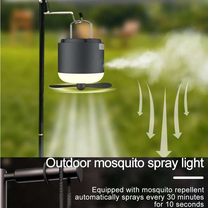 Lantern with Ceiling Fan Electric Outdoor Mosquito Spray Emergency Light Source for Tent Camp Lights & Lampes De Camping S260302