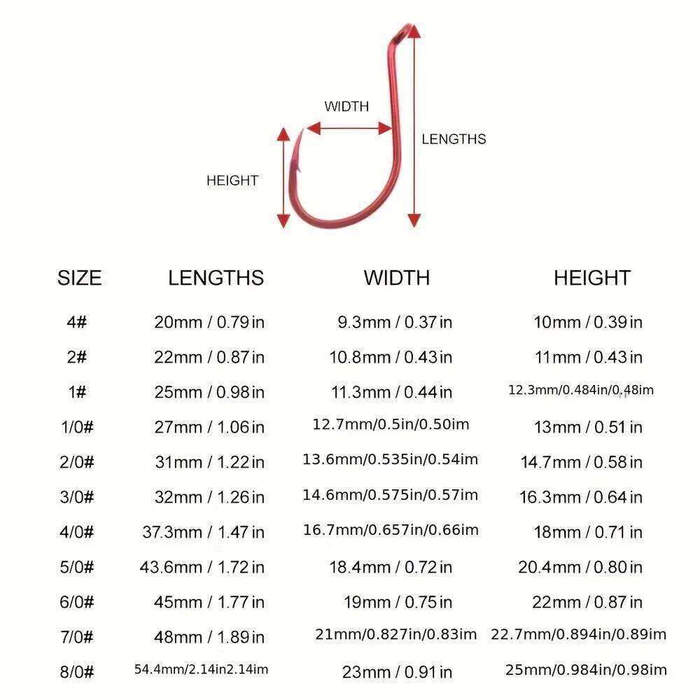 25pcs/box high-strength hooks, red octopus hooks with eyes and barbs, outdoor fishing tackle Z260228