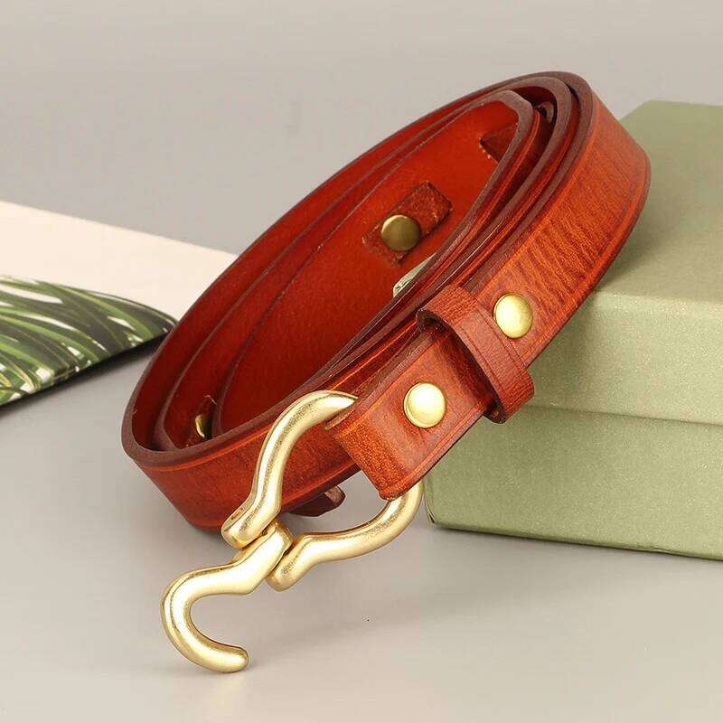 2cm Top Quality Thin Cowskin Real Genuine Leather Belts for Women Luxury Female Decorative Simple Waist Belt For Jeans S260228