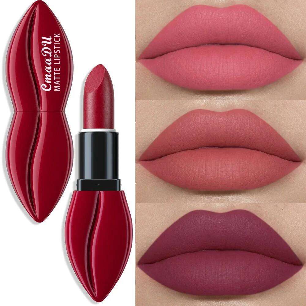 Natural Smooth Matte Waterproof Velvet Nude Lipstick Sexy Red Brown Lip Stick Pigments Makeup Lipgloss Long Lasting Profissional H260302