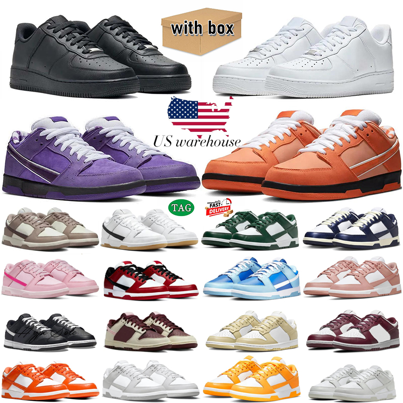 With box one men women designer running Shoes 1 Triple white black Green sneakers outdoor mens trainer