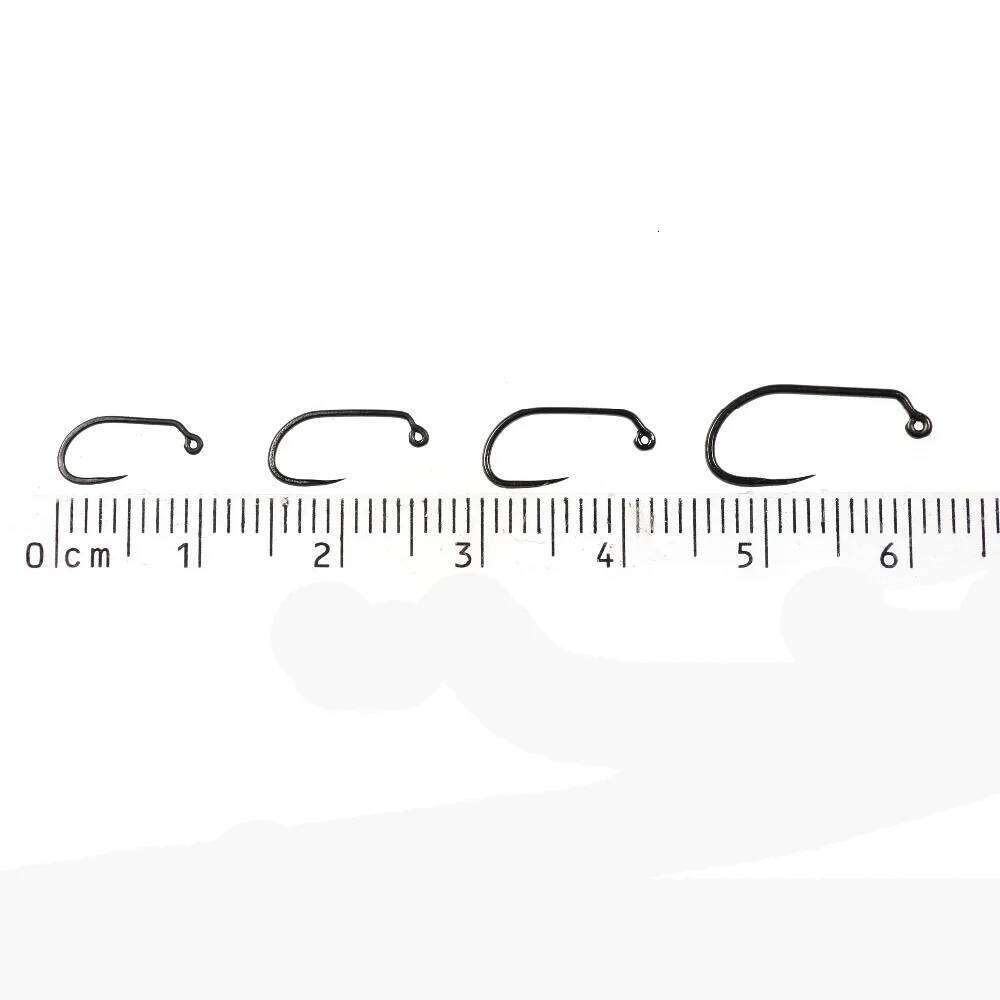 Bimoo 100PCS High Carbon Steel Barbless Jig Nymph Fly Tying Hook For Fast Sinking Wet Flies Nymphs Trout Baits Z260228