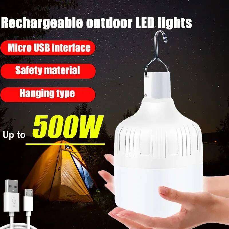 New LED Lights House Outdoor USB Rechargeable Portable Lanterns Emergency Lamp Bulb Battery Lantern BBQ Camping Light S260302