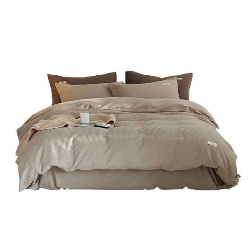 Four-piece bed set, cotton solid color sheets, light luxury and high-end bedding. W260302