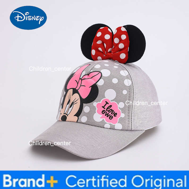 Disney Kawaii Mickey Minnie Mouse Kids Baseball Cap Bowknot Embroidery Girl Boy Cute Peaked Cap Summer Outdoor Shade Mesh Hat H260303