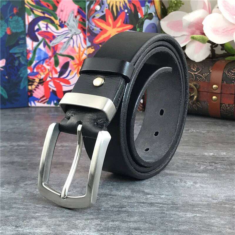 Stainless Steel Buckle Luxury Leather Super Thick Ceinture Men leather genuine Men's Belt Wide Riem SBT0010 S260228 f31 af0