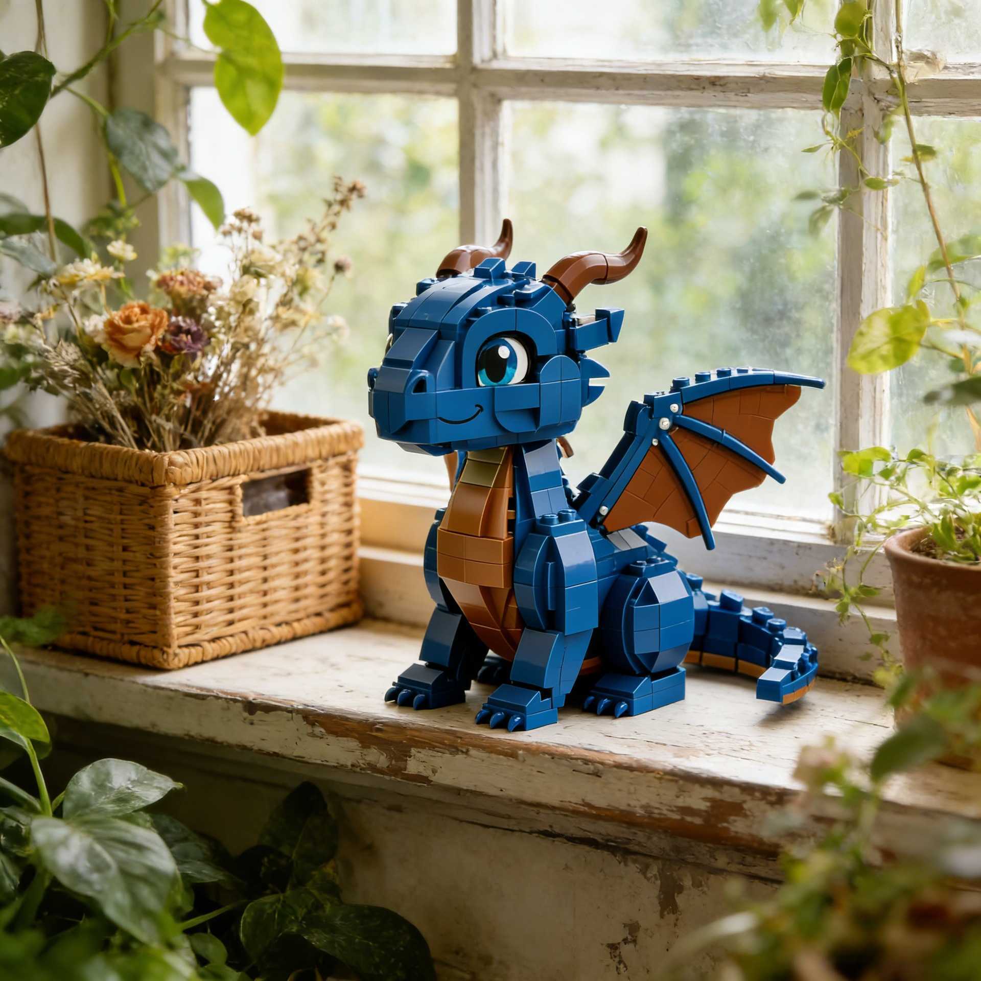 The new Little Blue Dragon is compatible bricks and is a creative trendy toy for building and assembling T260303