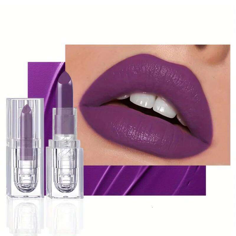 Purple Lip Gloss Moisturizing Matte Glamor Non-stick Cup High Pigmented Lipsticks For Cosplay Party Makeup Cosmetics H260302