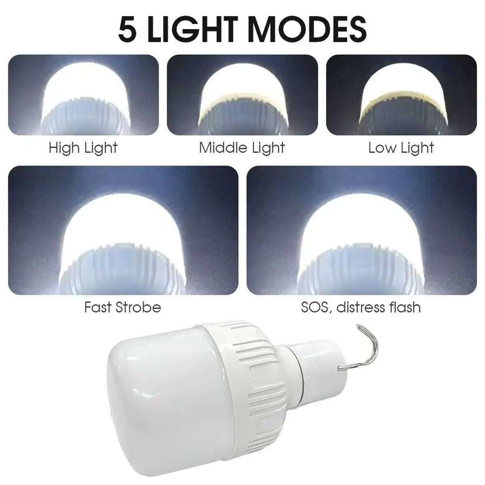 Camping Light 3 Modes USB Rechargeable LED Portable Hanging Flashlight For Outdoor Tent Lamp Emergency Lantern S260302